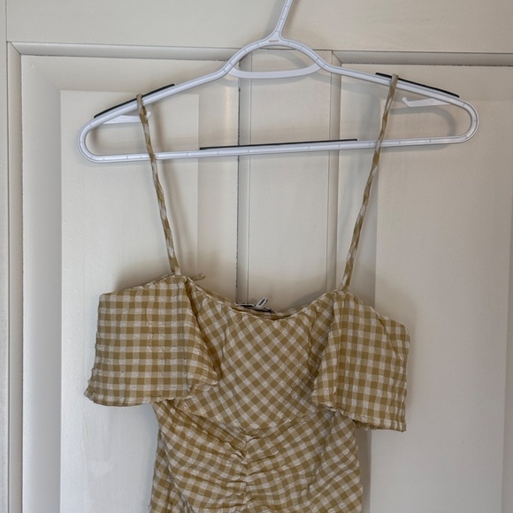 New! GANNI Gingham Check-Print Ruffled Minidress 45247 - Picture 7 of 16